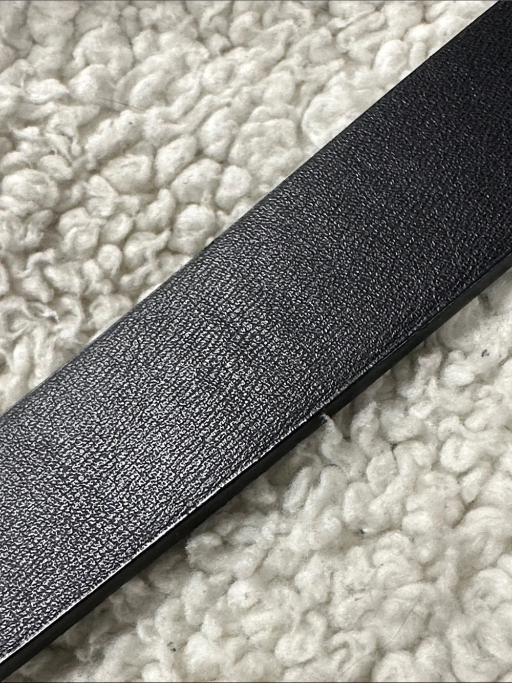 Vegan Faux Leather Black Belt With Gold Tone Double Circle Buckle, L